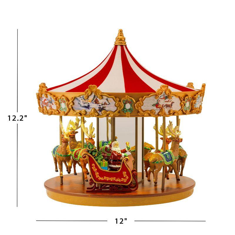 Mr. Christmas 12" Multicolor and Gold Animated Carousel