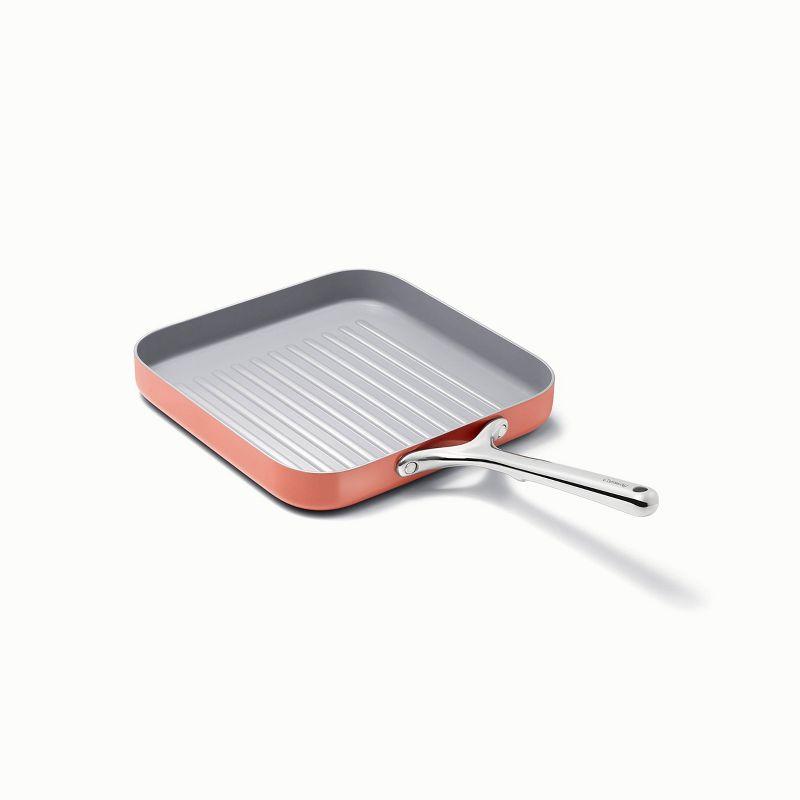 Perracotta 11" Nonstick Ceramic Square Grill Pan with Stainless Steel Handle