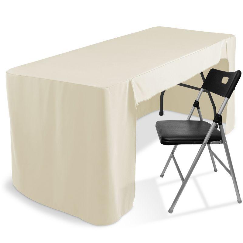 6'' Fitted Tablecloth With Open Back - Trade Show Table Cover