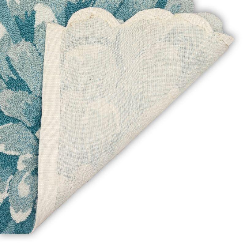 Liora Manne Transitional Rugs Frontporch Mum Indoor/Outdoor Rug Aqua 2'6" X 4'