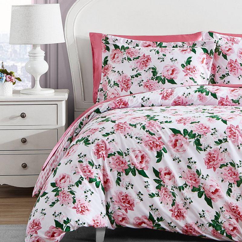 Betsey Johnson Betsey Johnson Blooming Roses Reversible Pink Duvet Cover Set