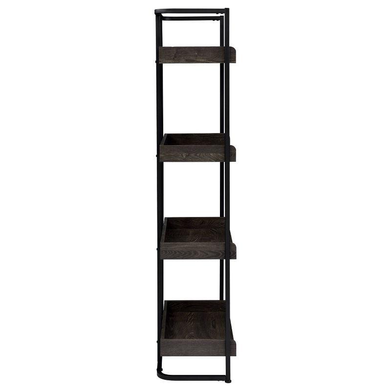 67.5" Ember 4 Shelf Bookcase Dark Oak - Coaster: Modern Industrial Style, Melamine Veneer, Rounded Base