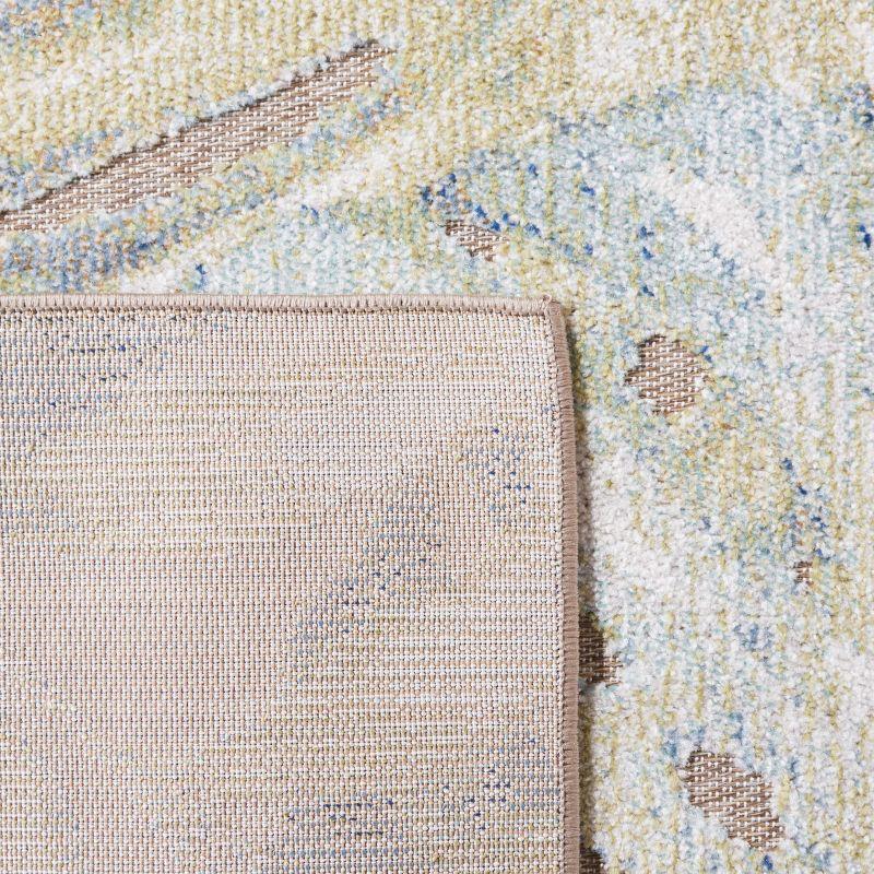 Sarasota SAR112 Power Loomed Indoor/Outdoor Area Rug - Light Green/Brown - 6'7"x6'7" - Safavieh.