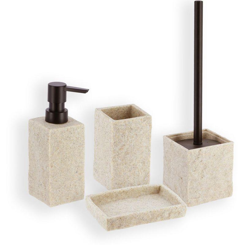 Evideco Stone Bath Square Resin Hand Soap & Lotion Dispenser