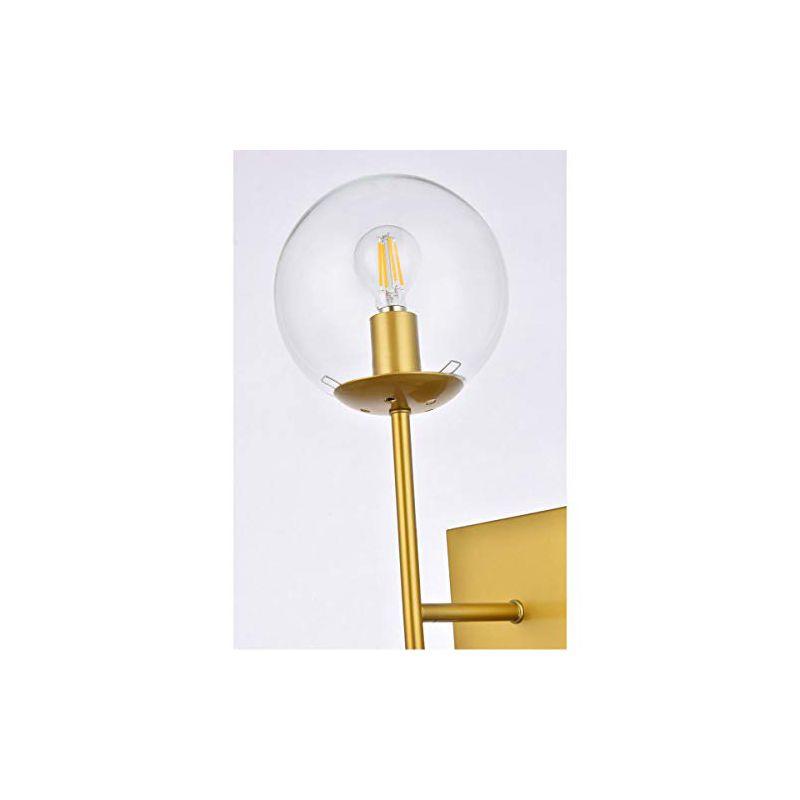 Elegant Lighting Neri 1 light brass and clear glass wall sconce