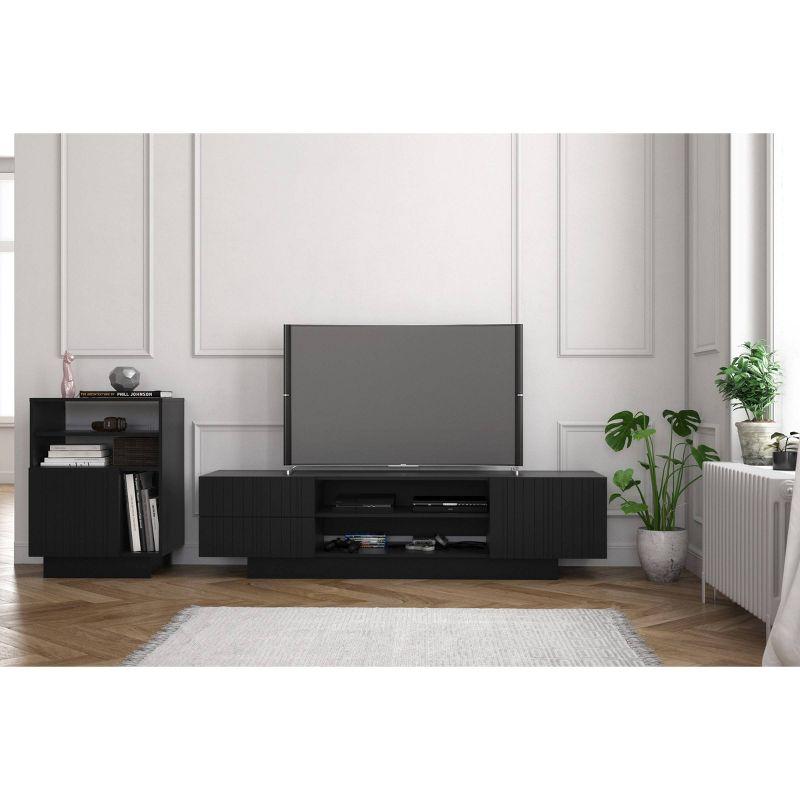 Galleri 72" Black TV Stand with Cabinet and Shelves