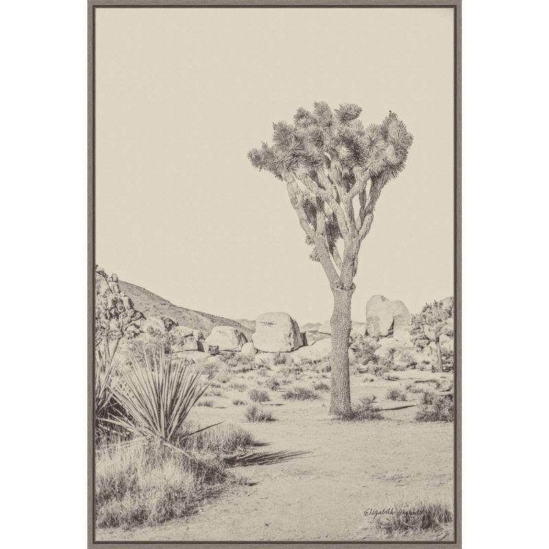 23" x 33" Joshua Tree III Neutral by Elizabeth Urquhart Framed Canvas Wall Art Print - Amanti Art: Sylvie Style, Polystyrene Frame