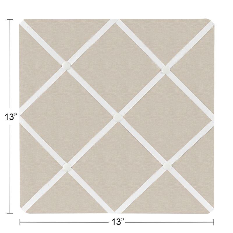 Sweet Jojo Designs Boy or Girl Gender Neutral Unisex Fabric Photo Memo Board Botanical Leaf Linen Taupe and Ivory