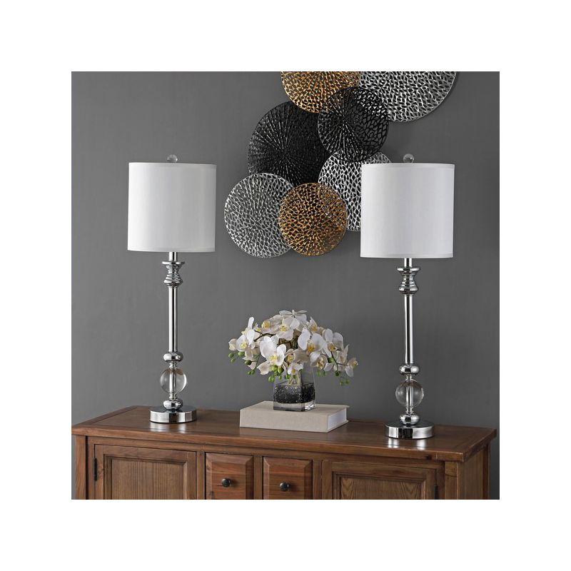 Erica Crystal Candlestick Lamp W/ USB Port (Set of 2) - 31 Inch Height - LIT4164 - Crystal - Safavieh