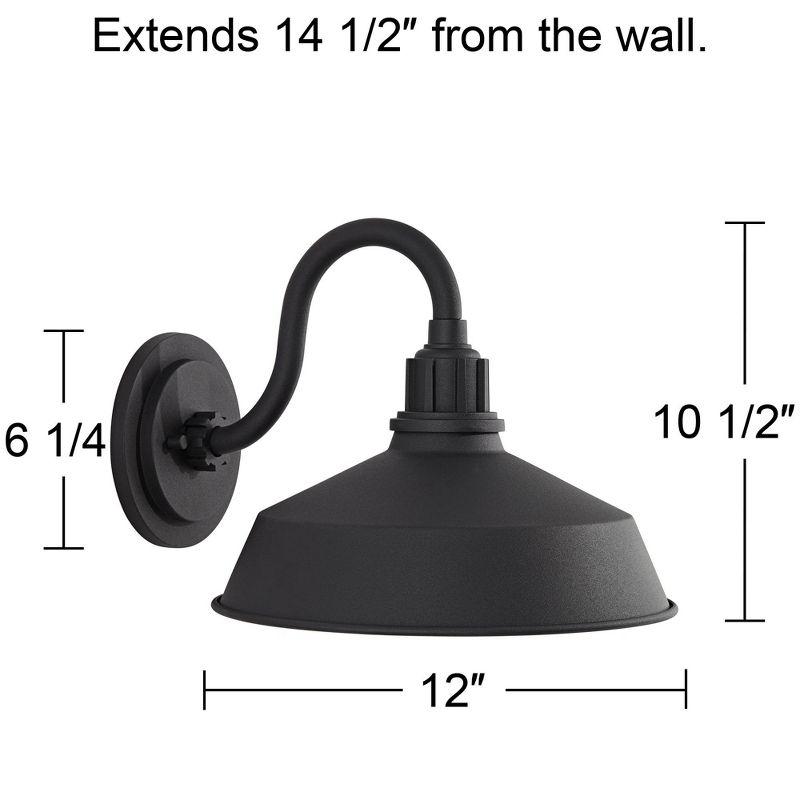 Franklin Iron Works Arnett Rustic Outdoor Wall Light Fixture Black Gooseneck Arm 10 1/2" for Post Exterior Barn Deck House Porch Yard Posts Patio Home