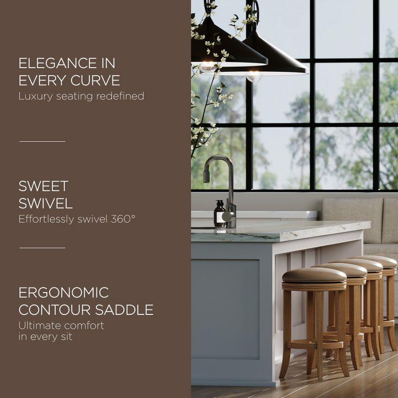 Maven Lane Maven Lane Eva Stool with Vegan Leather Upholstery