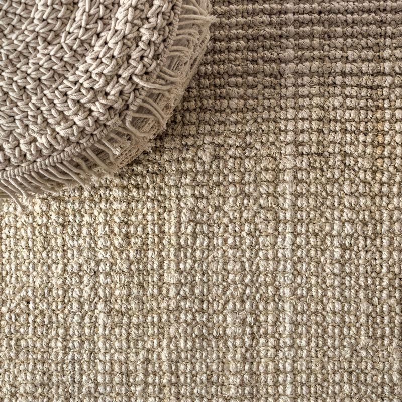 Ivory Braided Handmade Reversible Jute 8' x 10' Rug