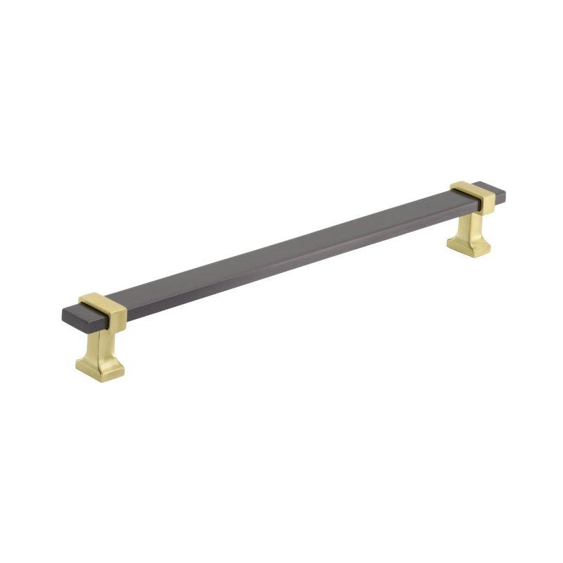 Overton 8-13/16 inch Black Chrome and Brushed Gold Bar Pull