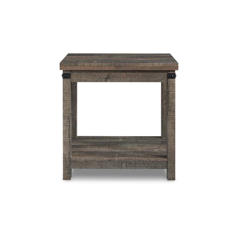 Signature Design by Ashley Casual Hollum End Table, Rustic Brown