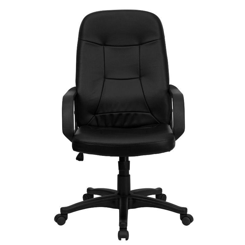 Flash Furniture Holly High Back Black Glove Vinyl Executive Swivel Office Chair with Arms