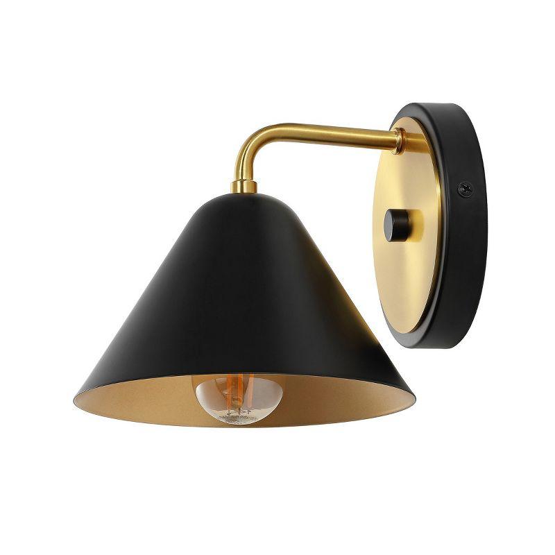 Jynn 7" Black and Brass Direct Wired Wall Sconce