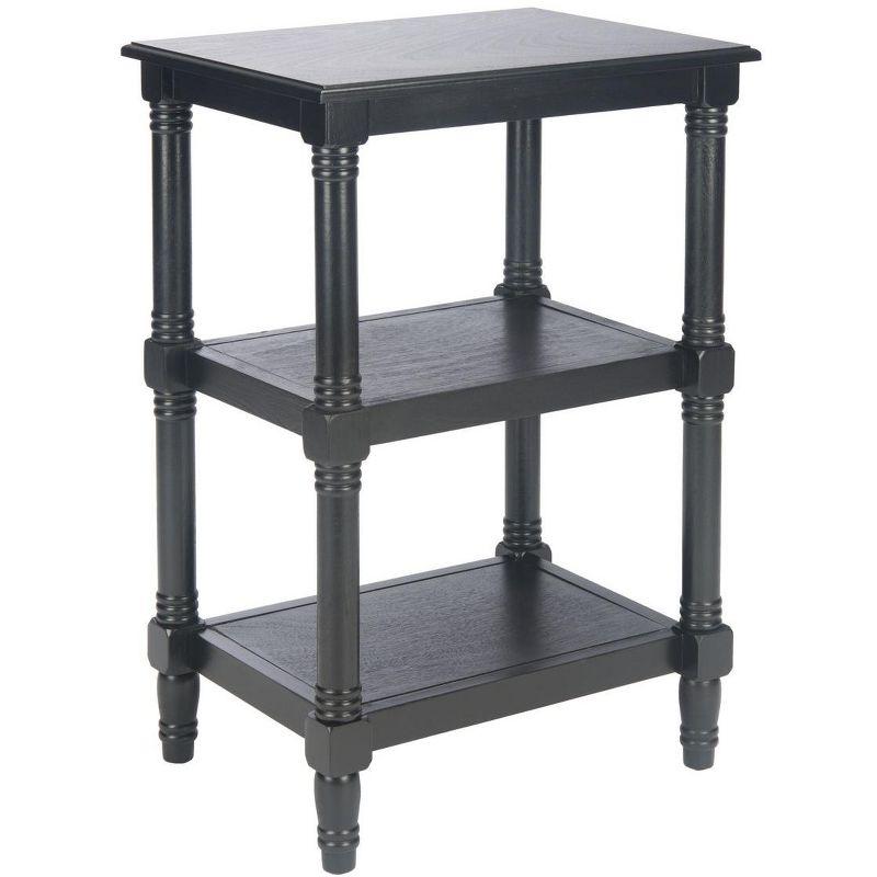 Cassie Classic Black Wood 3-Shelf End Table