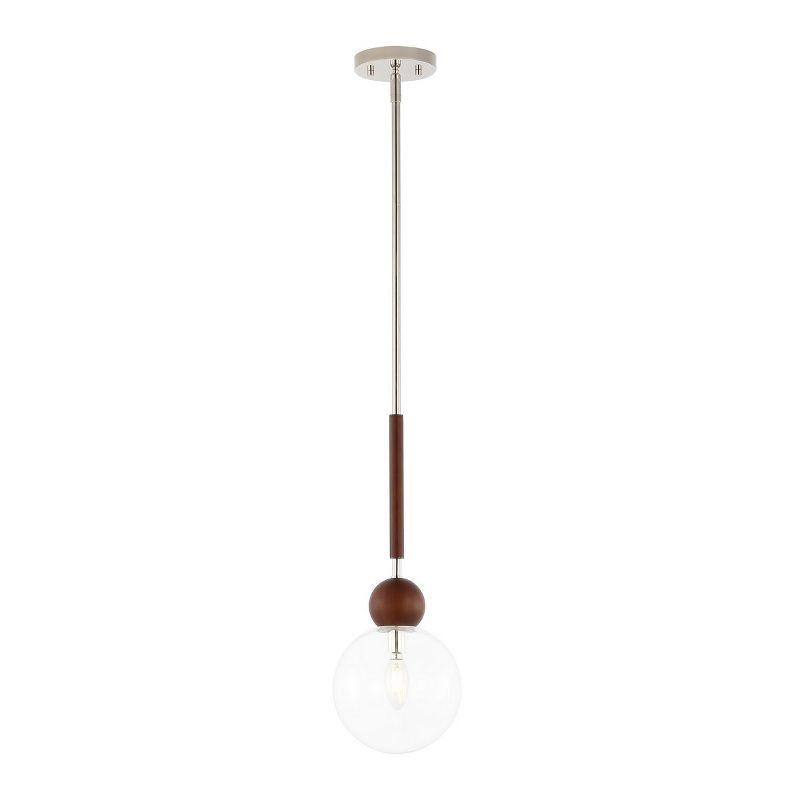 Roxora 7" Pendant - Dark Walnut/Nickle - Safavieh.