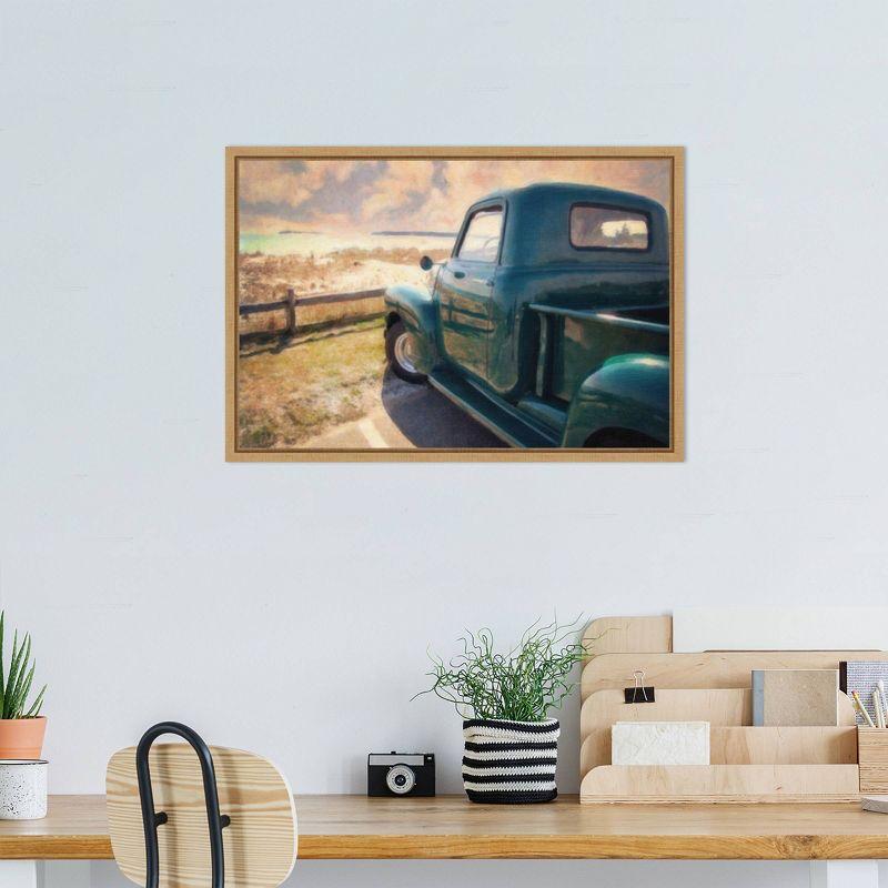 Great Ride Great View Framed Canvas Wall Art in Sylvie Maple