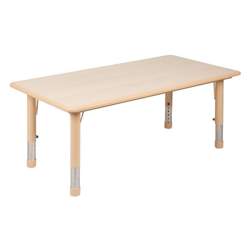 Natural Adjustable Height Rectangular Plastic Activity Table