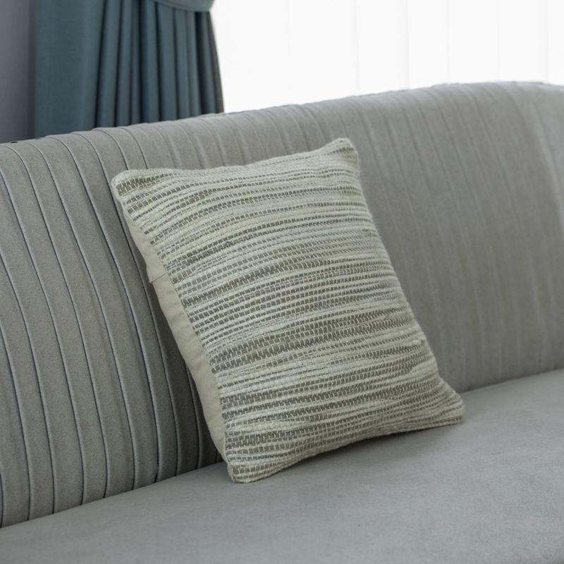 DEERLUX 16" Handwoven Wool & Cotton Throw Pillow Cover with Woven Knit Texture