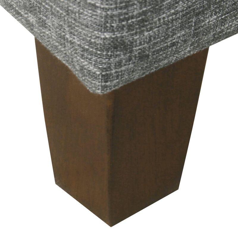 32" Luxury Square Storage Ottoman Slate Gray - HomePop: Textured Fabric, Hinged Lid, Wood Legs, Easy Assembly