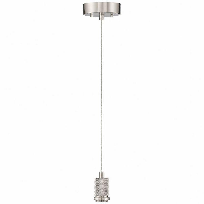 Mini Brushed Steel and Glass LED Globe Pendant Light