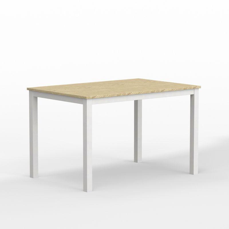 Malaysian Oak 48" Rectangular Dining Table in White/Natural