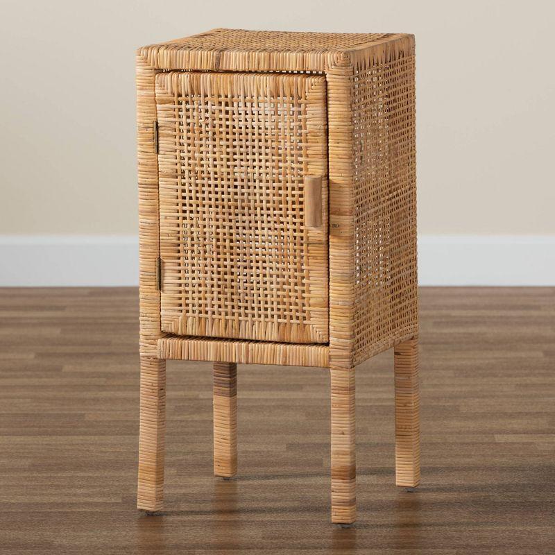 Vivan Rattan 1 Door Nightstand Natural/Brown - bali & pari