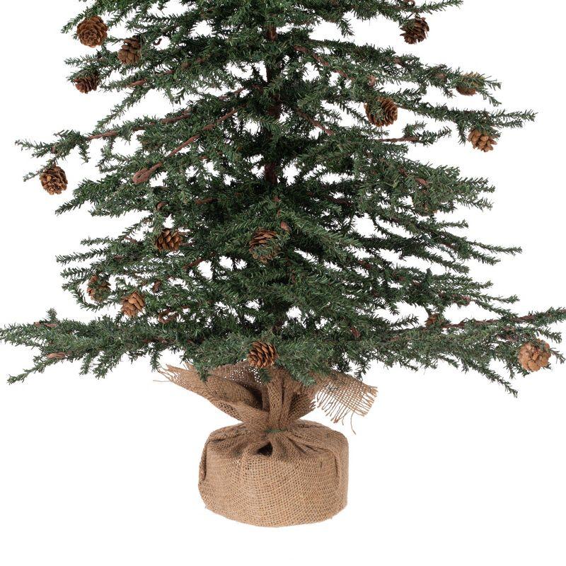 36" Green Pine Plastic Tabletop Christmas Tree with Burlap Base