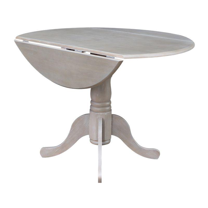 42" Mason Round Dual Drop Leaf Extendable Dining Table - International Concepts: Seats 4, Pedestal Base