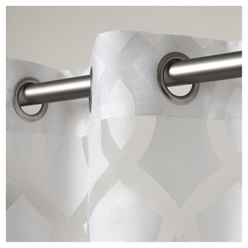 Rio Sheer Silver Grommet Top Window Curtain Panels 54x96