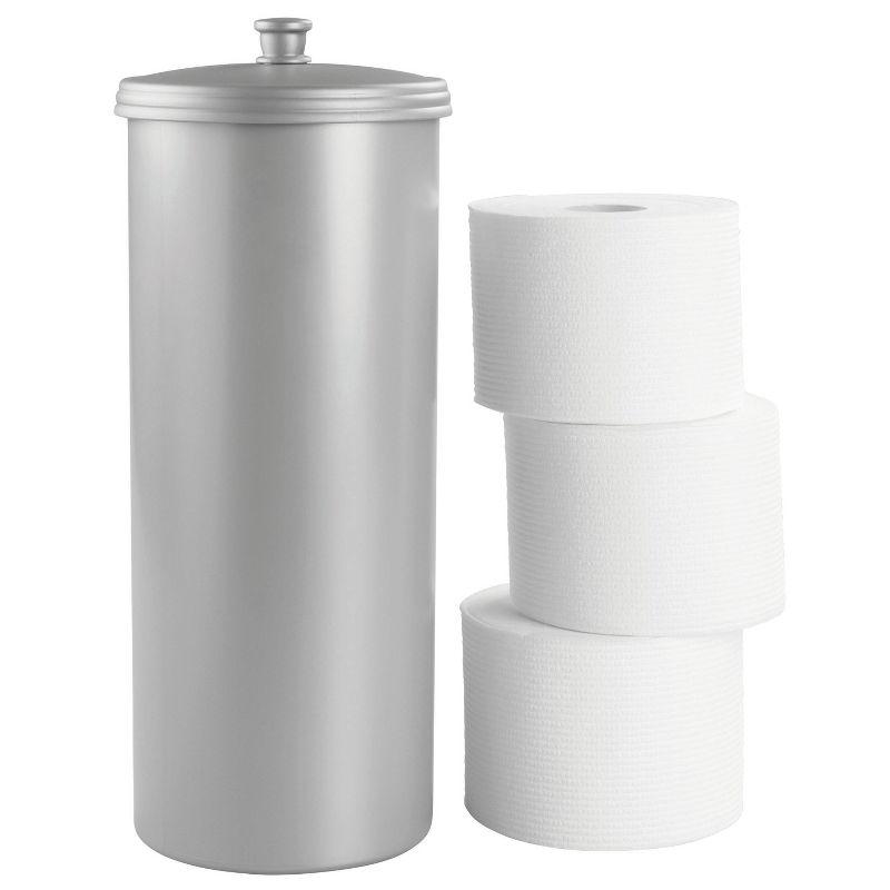 iDesign Plastic Toilet Tissue Holder Stand, The Kent Collection - Hold 3 Rolls of Toilet Paper, 6.5" x 15.5"
