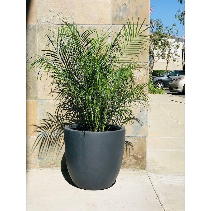 Rosemead Home & Garden Concrete Outdoor Planter Pot Black 16.93"x16.93"x15.16"