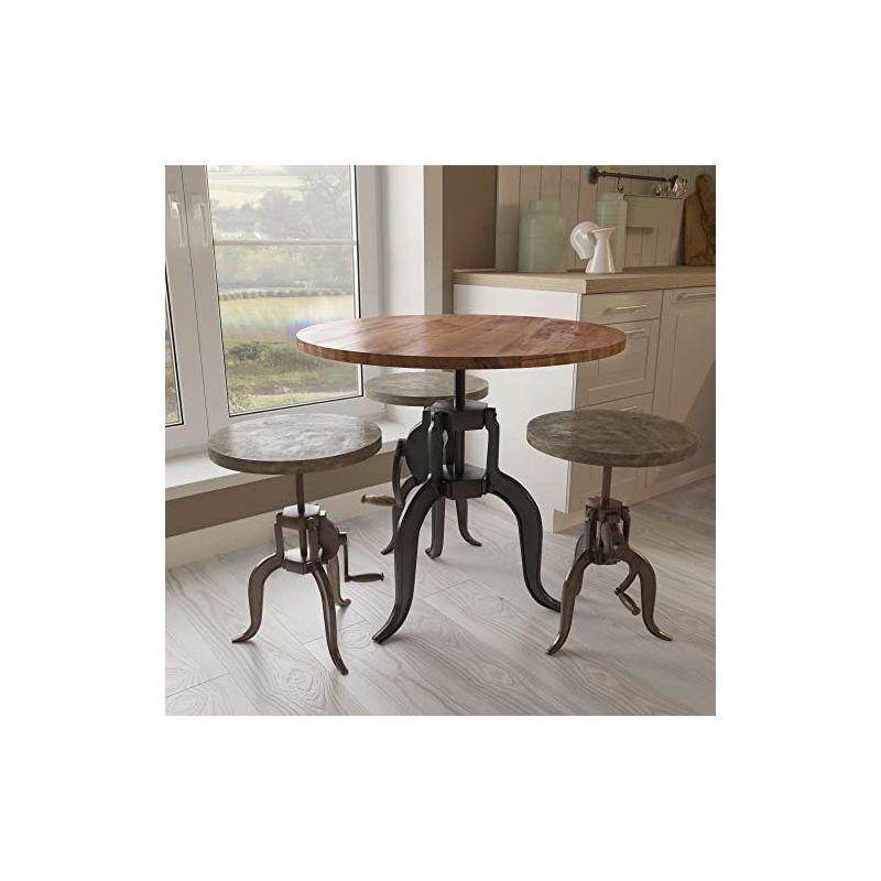 Yosemite Home Decor Crank Table, Brown, 30 x 30 x 31