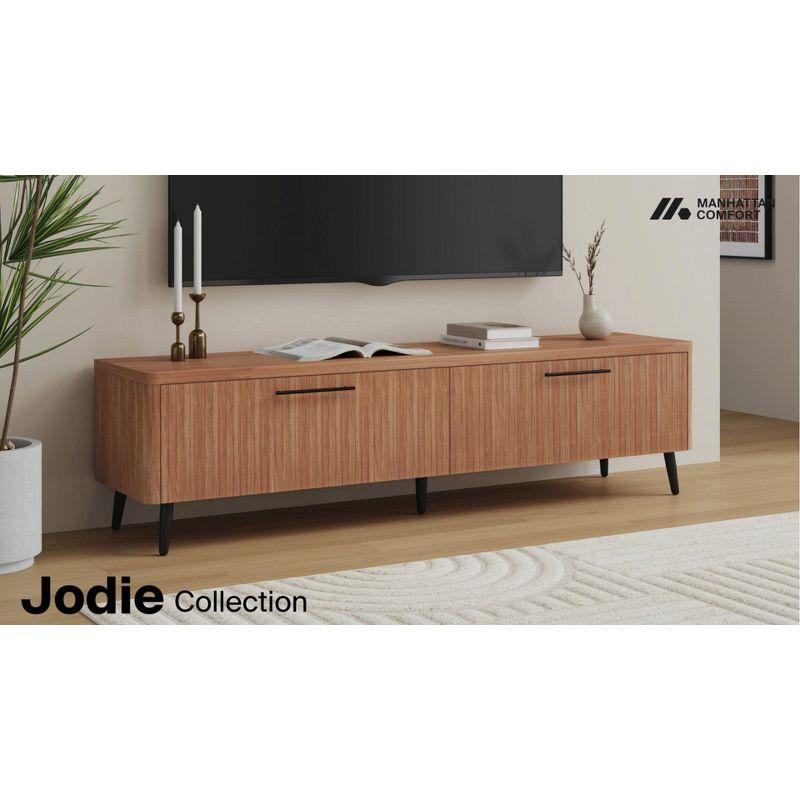 Manhattan Comfort Jodie Mid-Century Modern Accent Cabinet with 2 Shelves Charcoal Gray