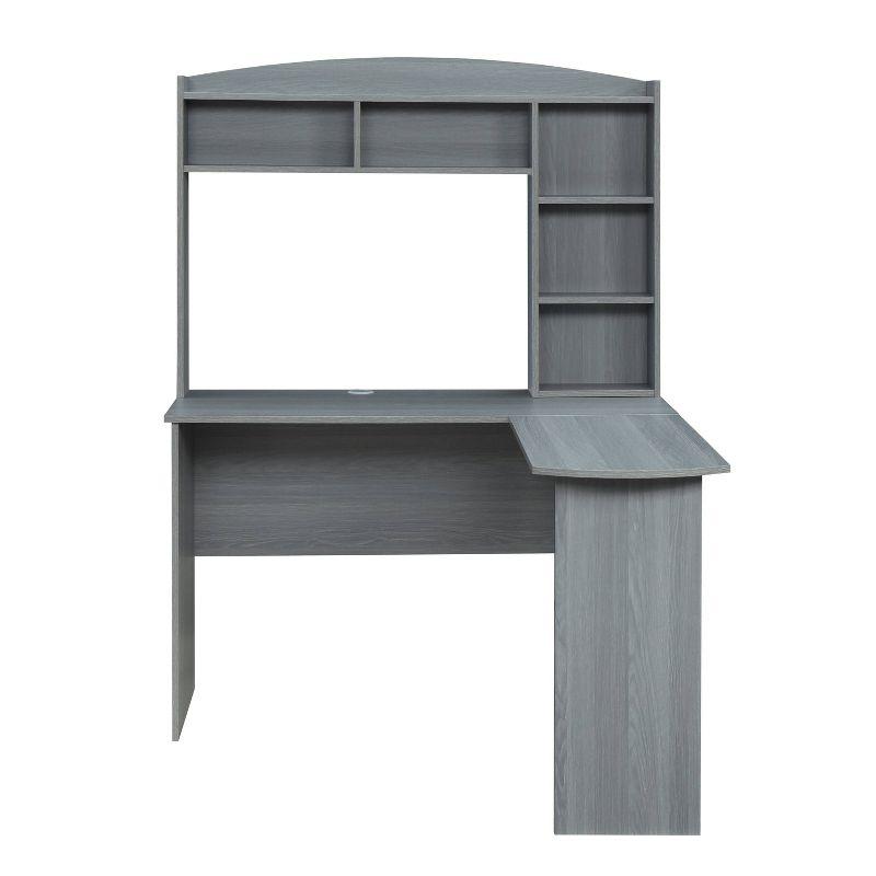 Modern L Shaped Desk with Hutch Gray - Techni Mobili