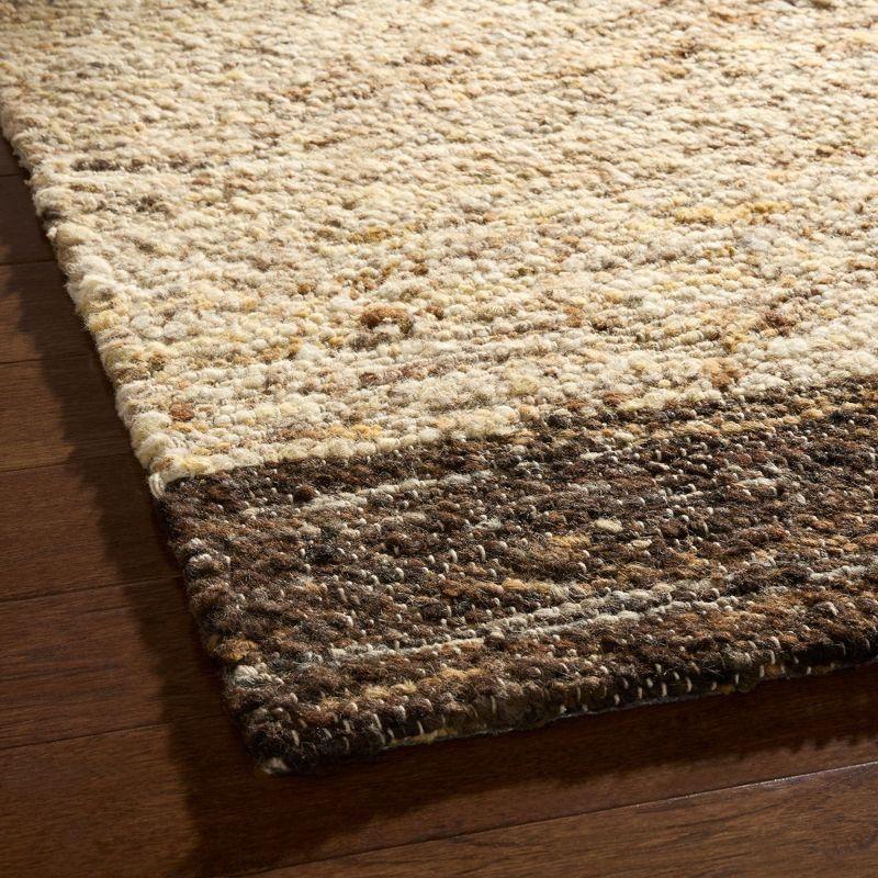 Town & Country Terra Montana Textured Border Handcrafted 100% Wool Area Rug