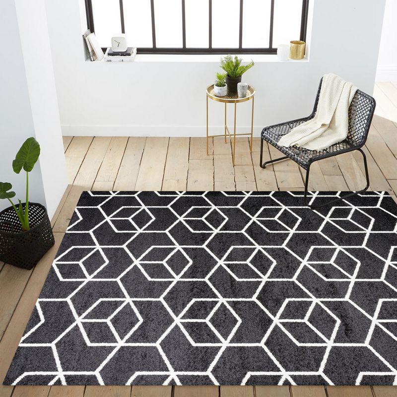 Tumbling Blocks Modern Geometric Area Rug - JONATHAN Y