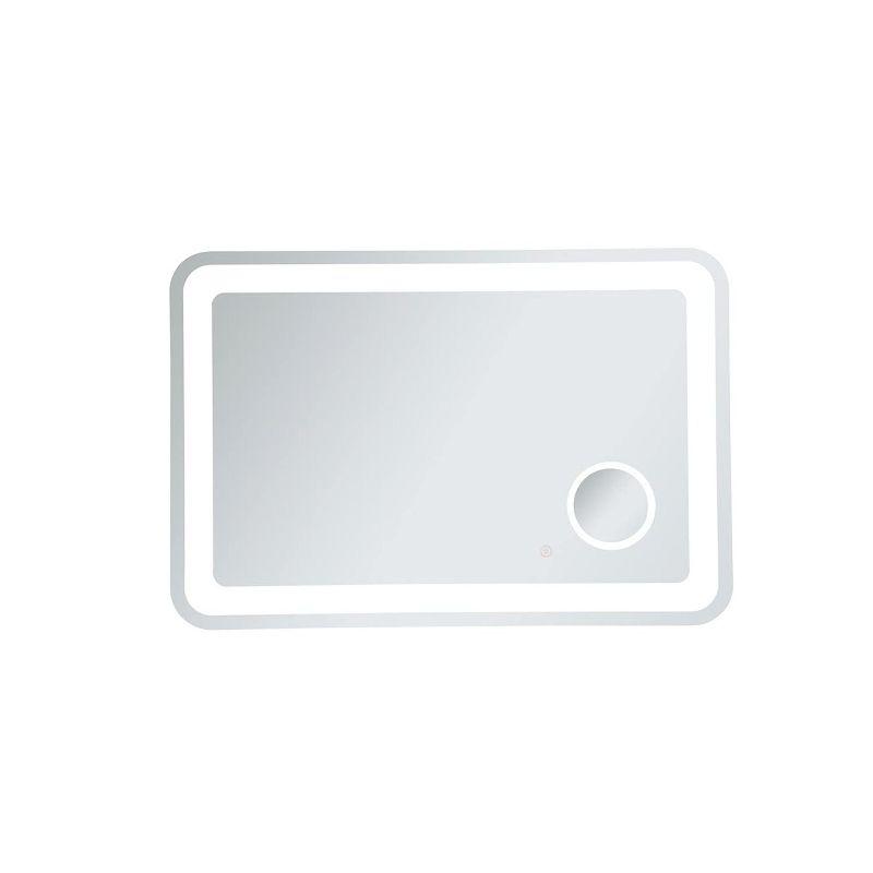 Elegant Lighting Lux 27in x 40in Hardwired LED mirror with magnifier and color changing temperature 3000K/4200K/6000K