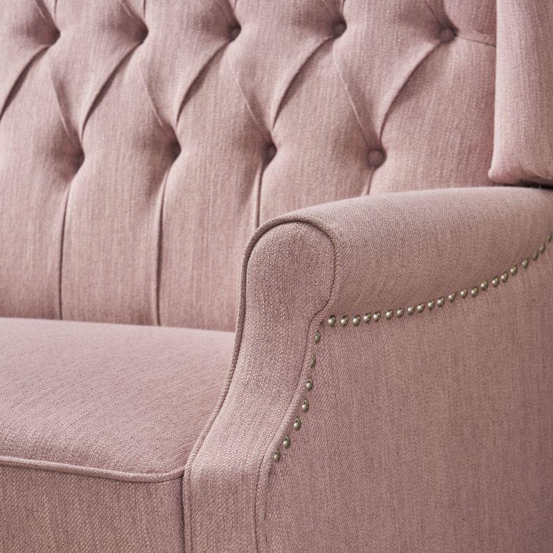 Appaloosa Oversized Wingback Press-Back Recliner Pink - Christopher Knight Home: Chic Tufted, Nailhead Trim, Polyester Upholstery
