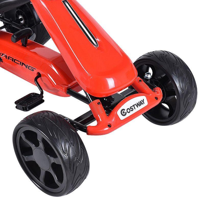Costway Xmas Gift Go Kart Kids Ride On Car Pedal Powered Car 4 Wheel Racer Toy Stealth Outdoor Red