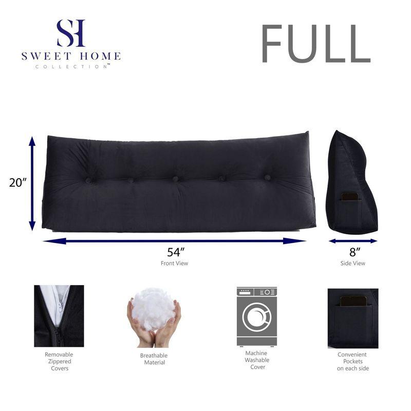Sweet Home Collection Bed Wedge And Gap Filler Pillow For Headboard With Side Pockets By Sweet Home Collection