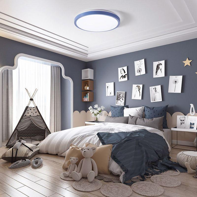 LED Ceiling Light Fixture Flush Mount Lighting, 6500K 30,000 Hour Lifetime 15 in. Blue 36W