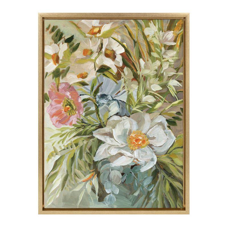 18" x 24" Sylvie Flower Garden Framed Canvas by Annie Quigley - Kate & Laurel All Things Decor