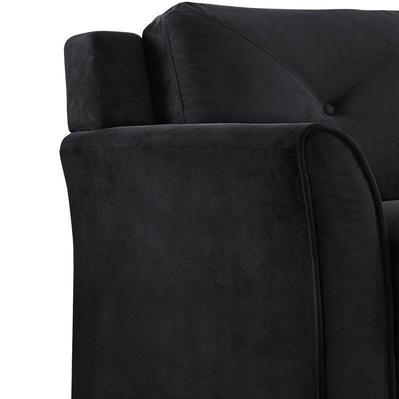 Harper Tufted Microfiber Sofa Black - Lifestyle Solutions