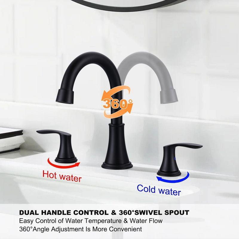 WOWOW Vintage 8 in. Widespread Double Handle Bathroom Faucet with Pop Up Drain