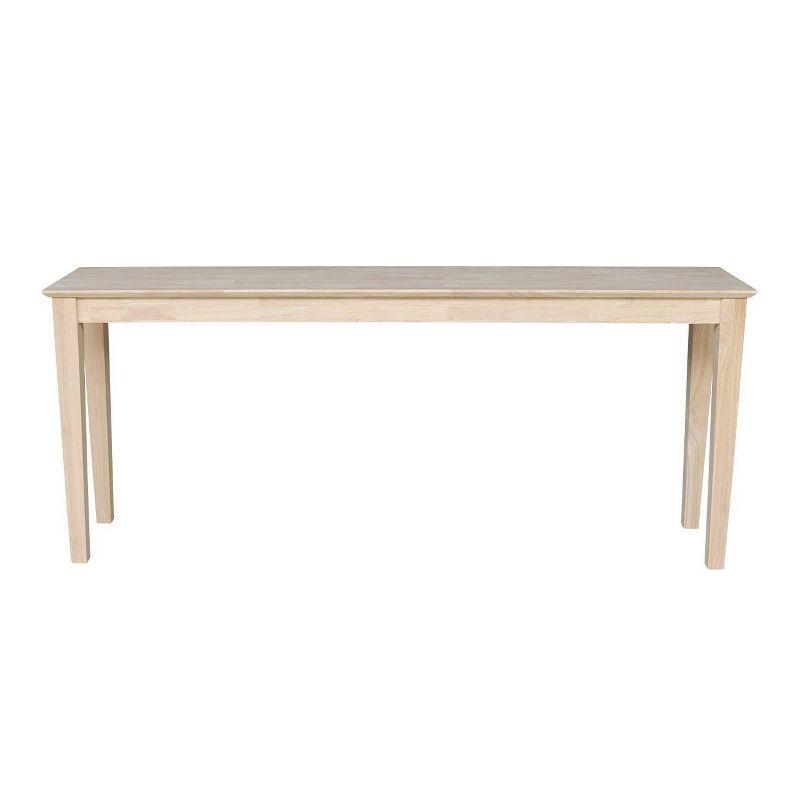 Elegant Shaker Solid Wood Console Table with Butcher Block Surface, 72"