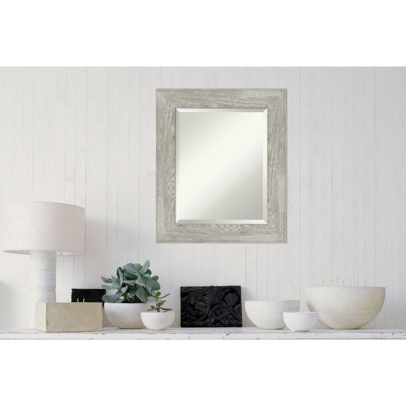 22" x 26" Dove Graywash Framed Bathroom Vanity Wall Mirror - Amanti Art: Modern, Beveled, Wood Frame