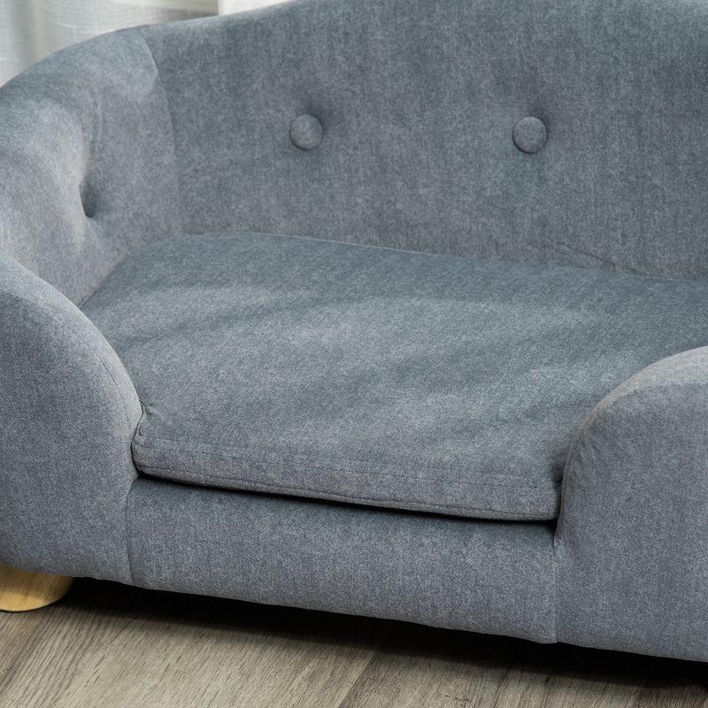 PawHut Dog Cat Couch, Pet Sofa Bed for Miniature Dogs with Washable and Removable Cushion, Waterproof Cover, Gray